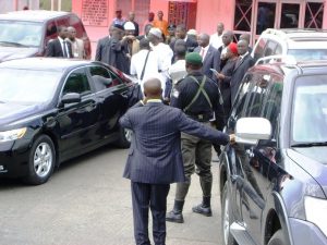 Former Governor, Liyel Imoke, on a courtesy visit to Shoreline Base